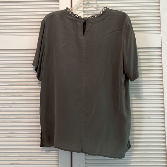 100% Silk Short Sleeve Tee Top - Picture 2 of 6